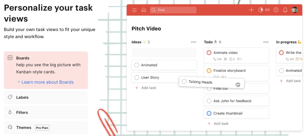 5 Project Management Tools น่าสนใจสำหรับการบริหารงานในแต่ละวัน_Todoist_2